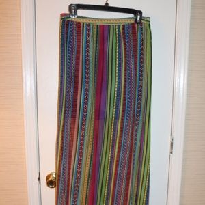 SZ M FESTIVAL BOHO MAXI SKIRT SLIT HIGH W SHORTS